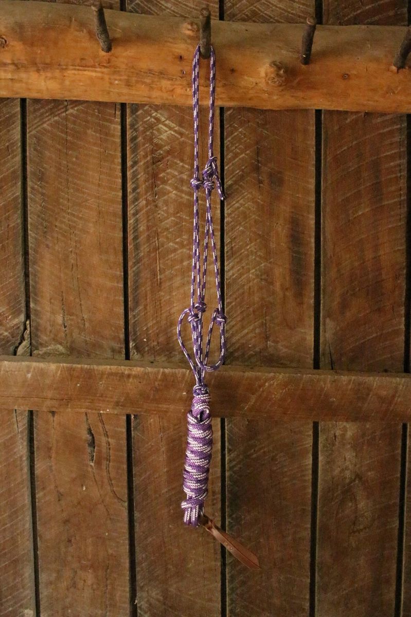 Purple/White Rope Halter & Lead Set (Full)